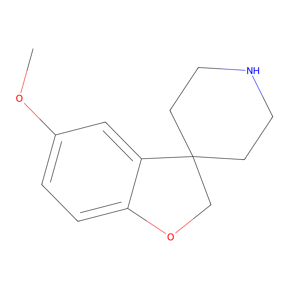Spiro[benzo[b]furan-3(2h),4'-piperidine],5-methoxy- molecular structure, CAS 1402666-67-4