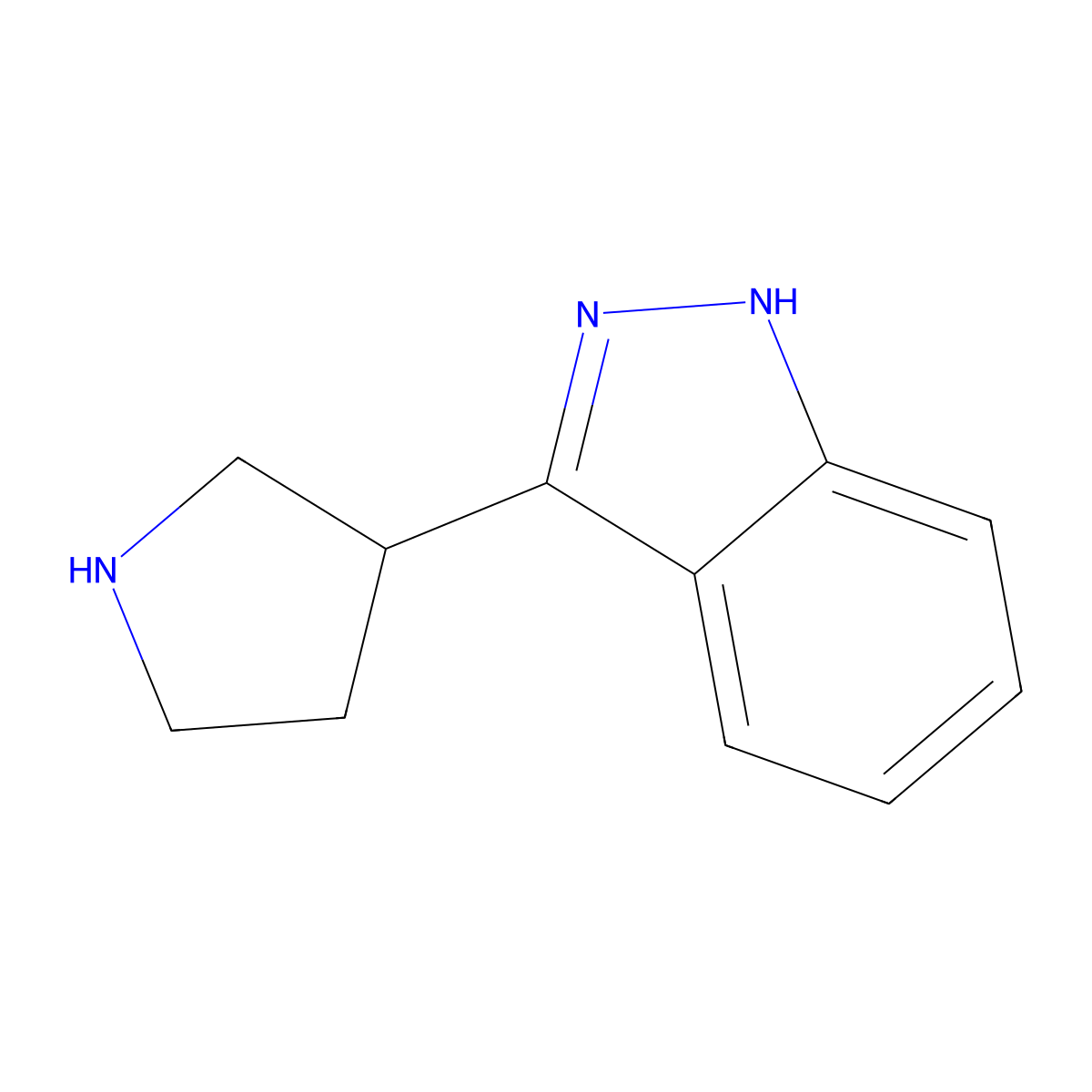 3-(Pyrrolidin-3-yl)-1H-indazole molecular structure, CAS 1402667-02-0