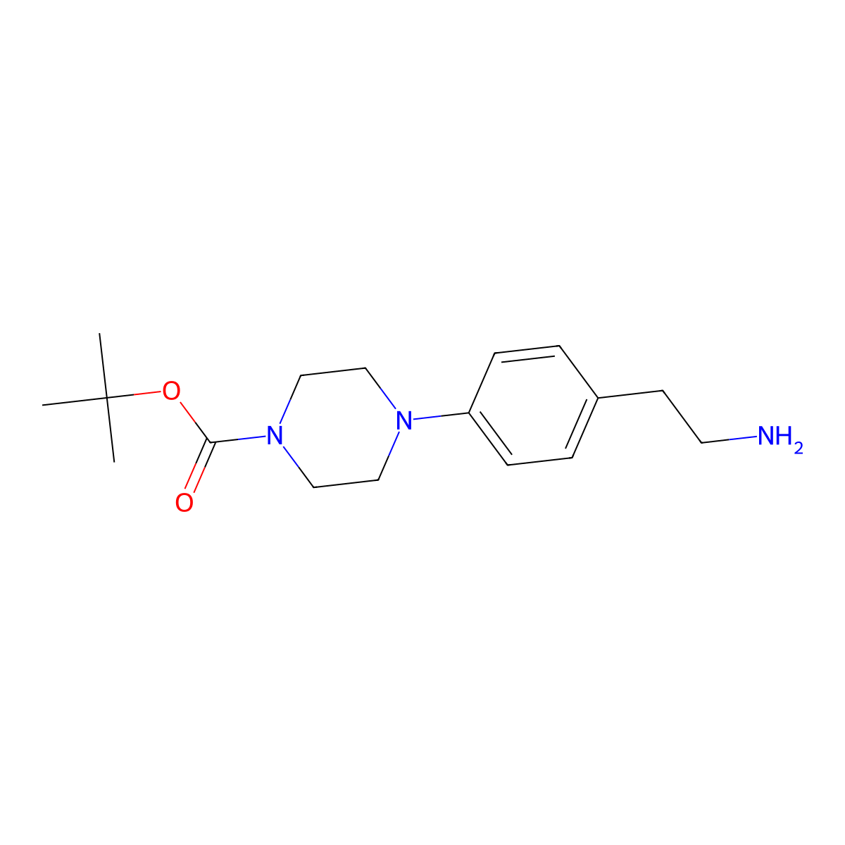 Tert-butyl 4-(4-(2-aminoethyl)phenyl)piperazine-1-carboxylate molecular structure, CAS 1402667-09-7