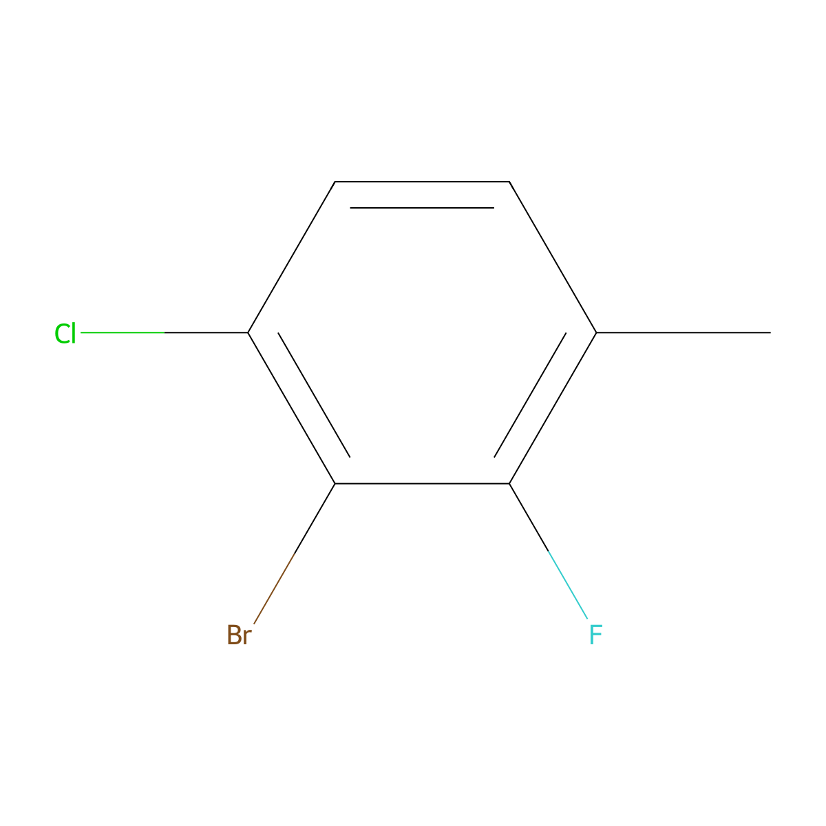 2-Bromo-1-chloro-3-fluoro-4-methylbenzene molecular structure, CAS 1402667-29-1