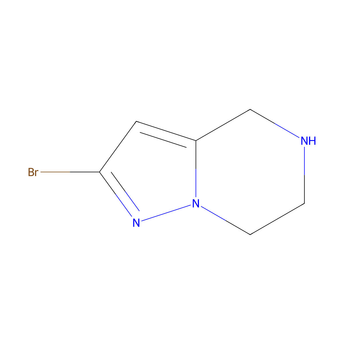 2-Bromo-4,5,6,7-tetrahydropyrazolo[1,5-a]pyrazine molecular structure, CAS 1402672-14-3