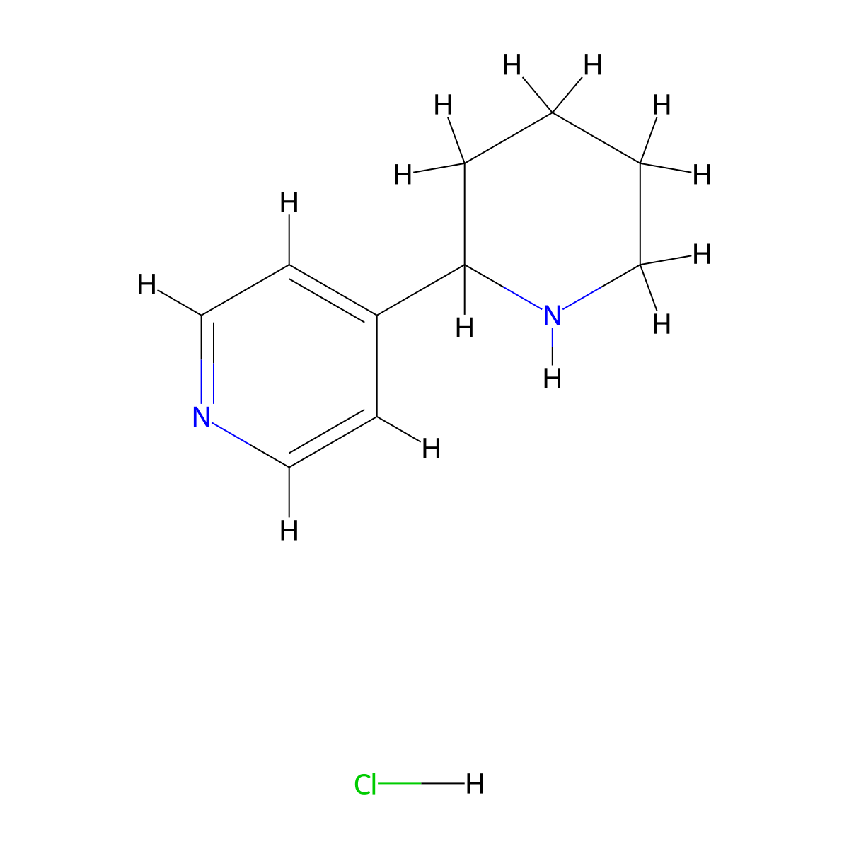 4-(Piperidin-2-yl)pyridine hydrochloride molecular structure, CAS 1402672-48-3