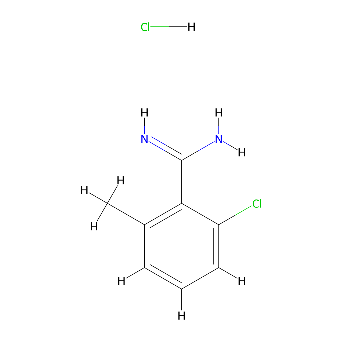 2-Chloro-6-methylbenzene-1-carboximidamide hydrochloride molecular structure, CAS 1402672-54-1