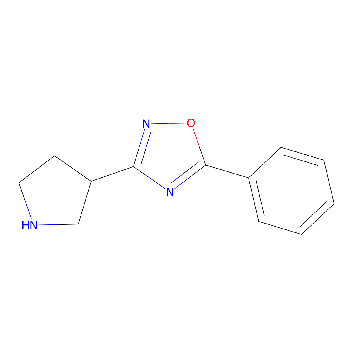 5-Phenyl-3-(pyrrolidin-3-yl)-1,2,4-oxadiazole molecular structure, CAS 1402672-63-2