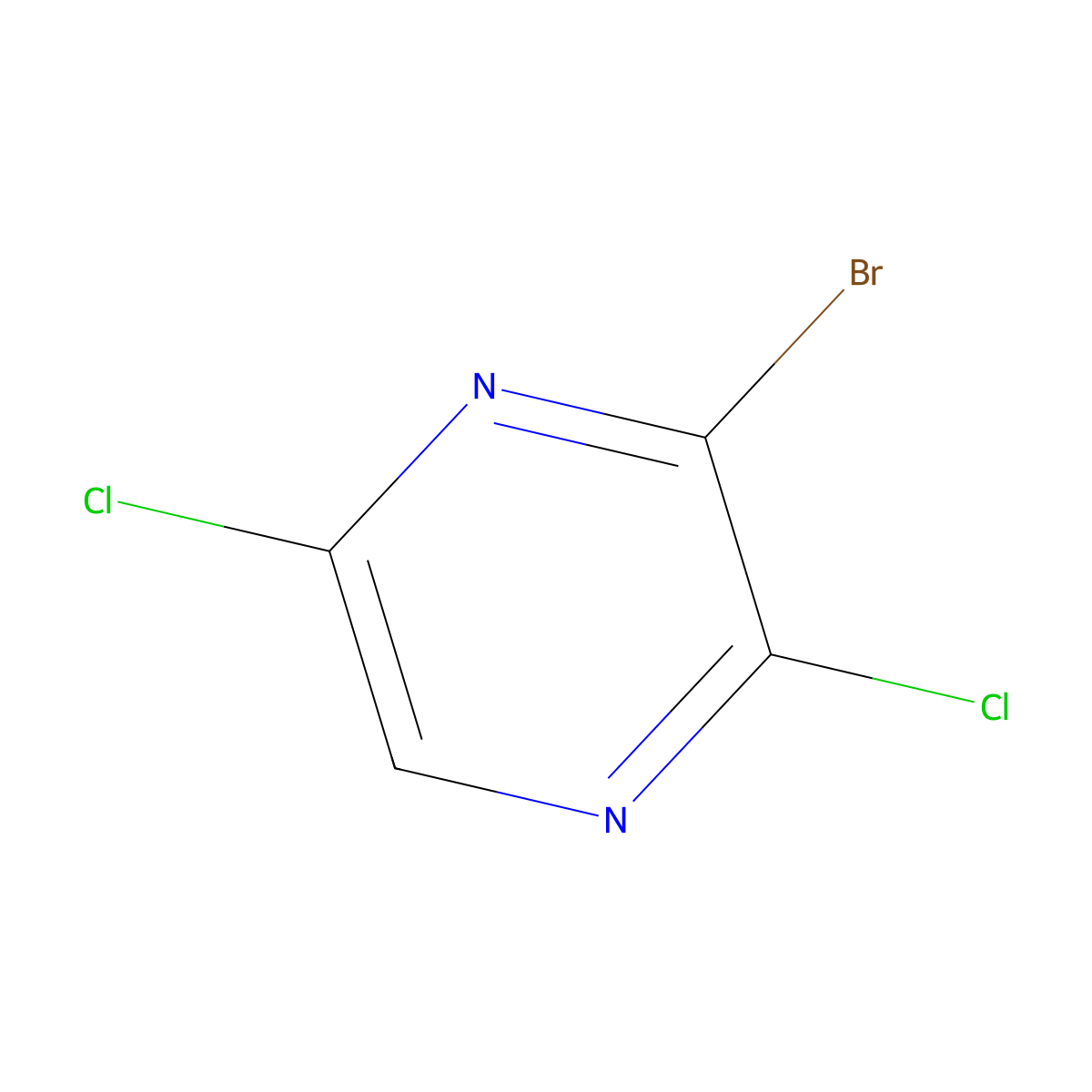 3-Bromo-2,5-dichloropyrazine molecular structure, CAS 1402672-69-8