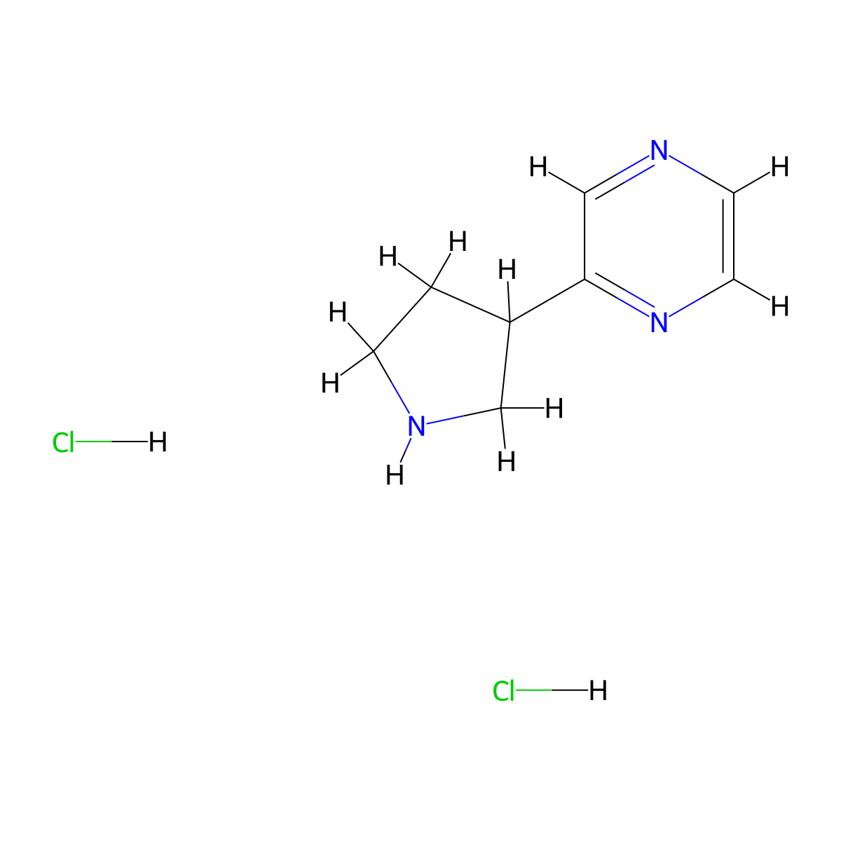2-(Pyrrolidin-3-yl)pyrazine dihydrochloride molecular structure, CAS 1402672-73-4