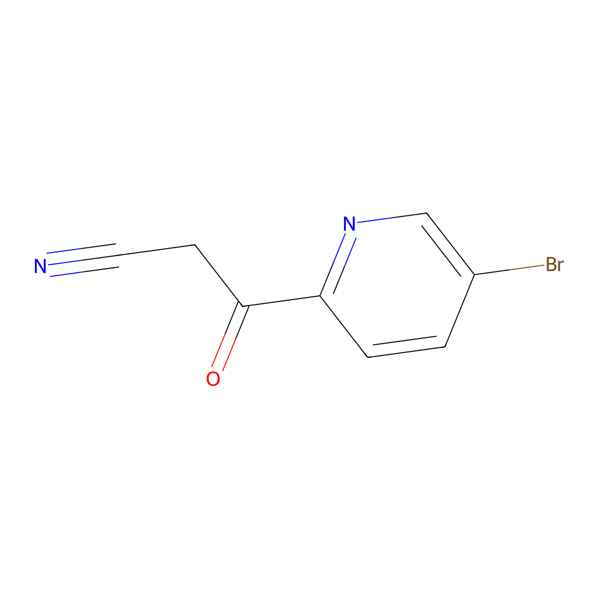 3-(5-Bromopyridin-2-yl)-3-oxopropanenitrile molecular structure, CAS 1402672-79-0