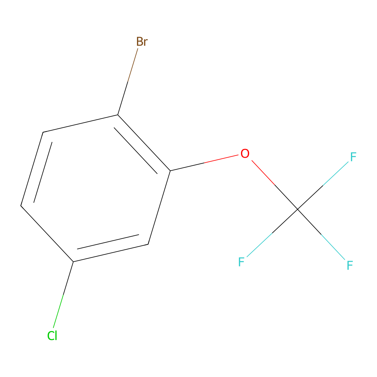 1-Bromo-4-chloro-2-(trifluoromethoxy)benzene molecular structure, CAS 1402672-86-9