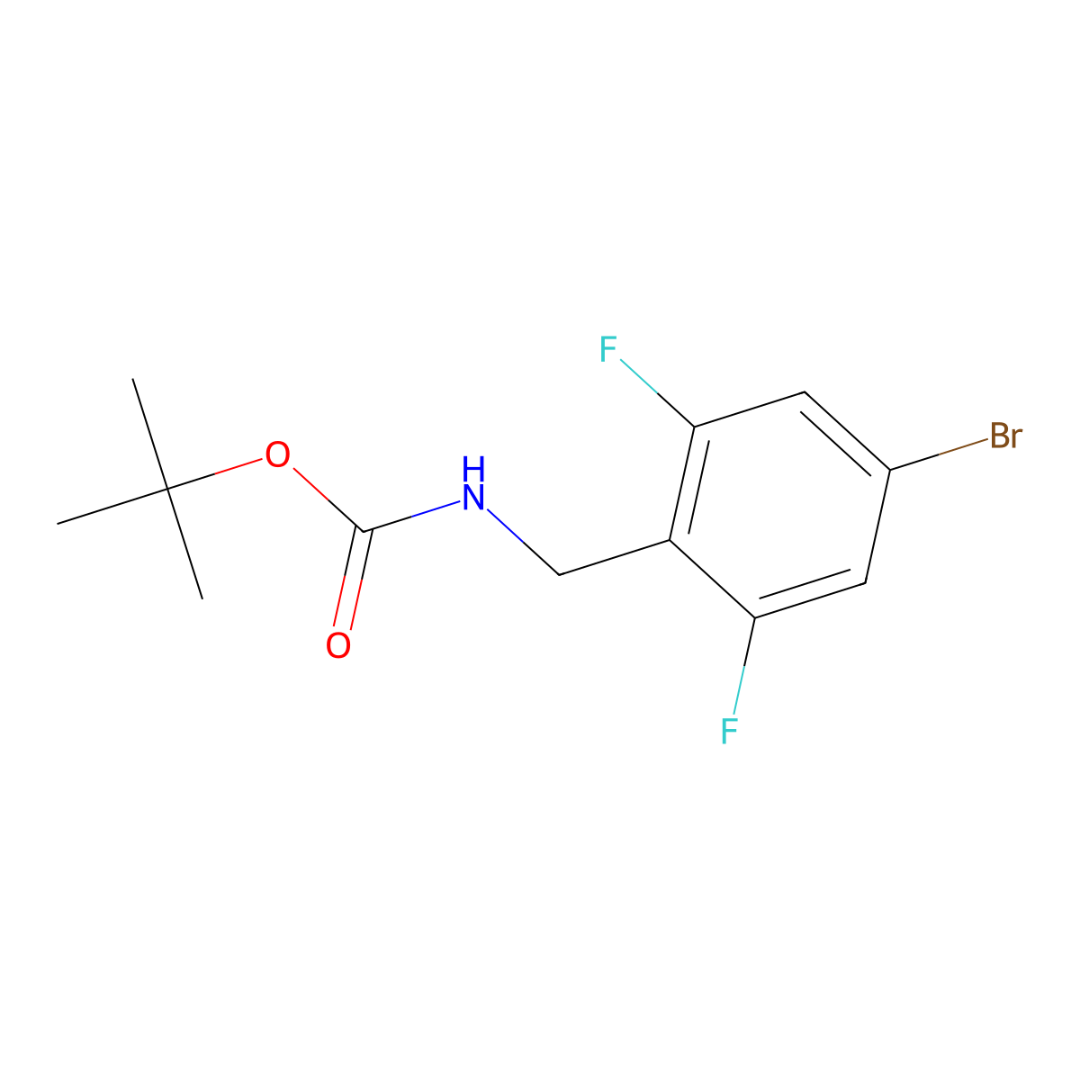 tert-Butyl (4-bromo-2,6-difluorobenzyl)carbamate molecular structure, CAS 1402673-66-8