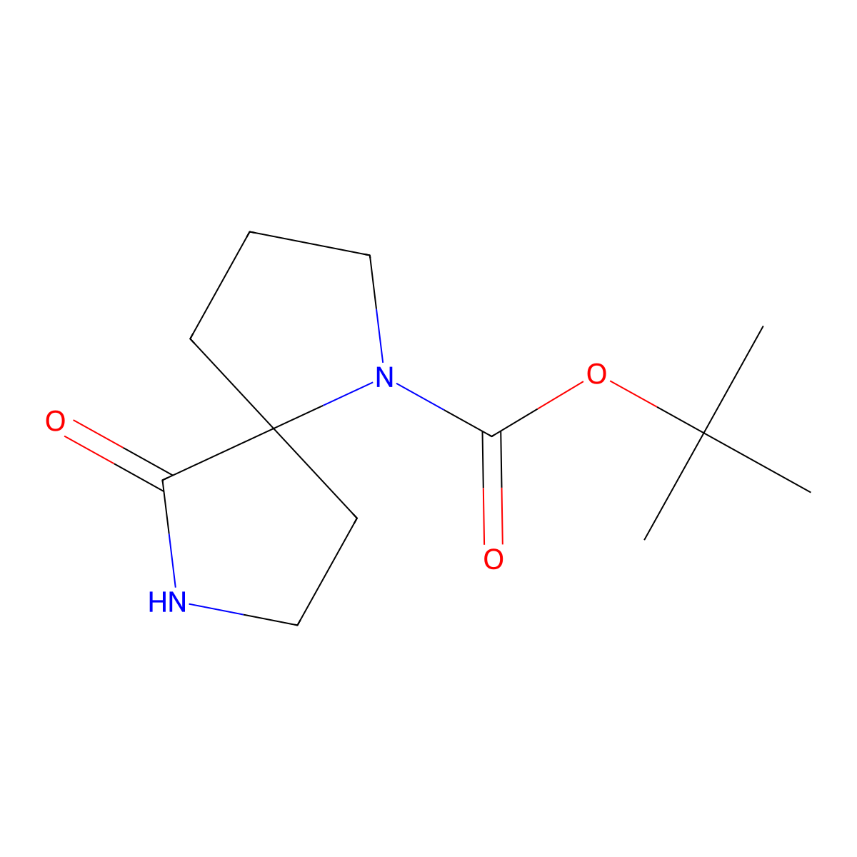 tert-butyl (5R)-6-oxo-1,7-diazaspiro[4.4]nonane-1-carboxylate molecular structure, CAS 1402687-71-1