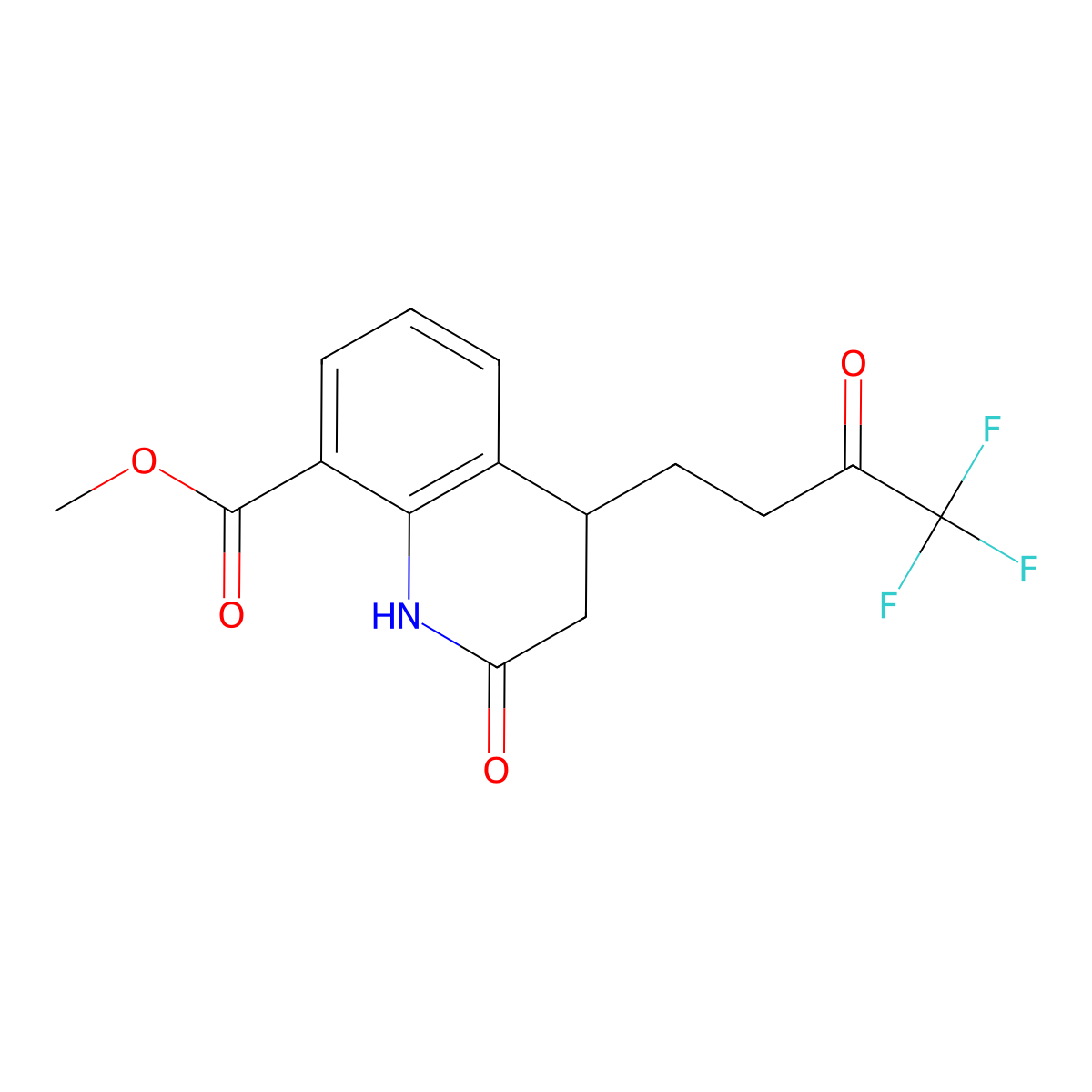 Methyl 2-oxo-4-(4,4,4-trifluoro-3-oxobutyl)-1,2,3,4-tetrahydroquinoline-8-carboxylate molecular structure, CAS 1402694-33-0