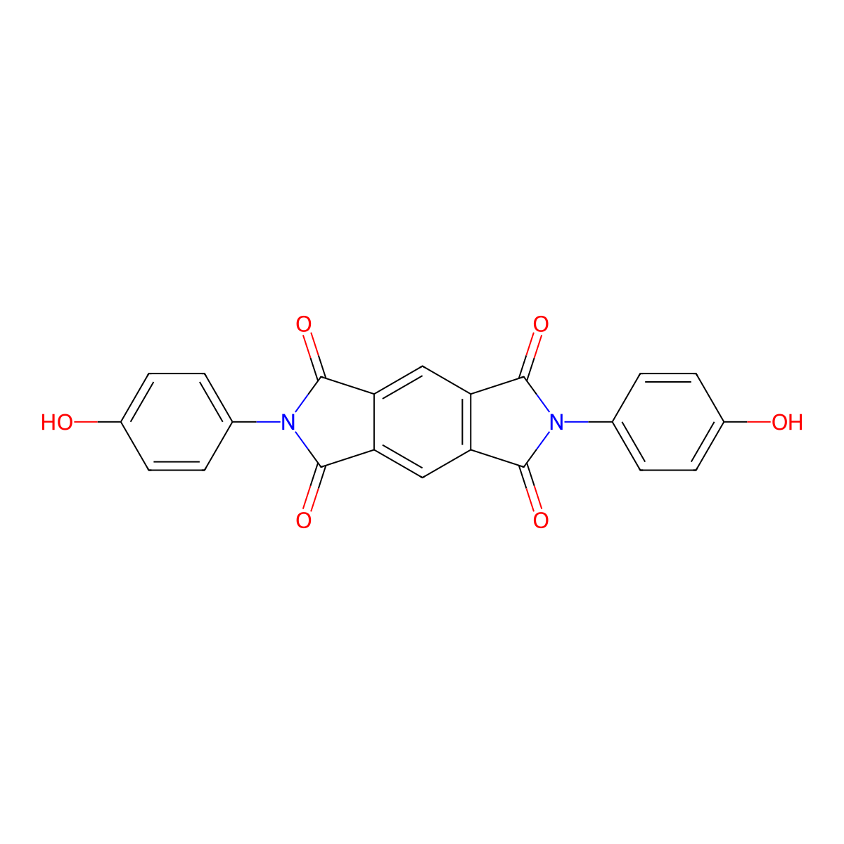 2,6-Bis-(4-hydroxy-phenyl)-pyrrolo[3,4-f]isoindole-1,3,5,7-tetraone molecular structure, CAS 14027-98-6