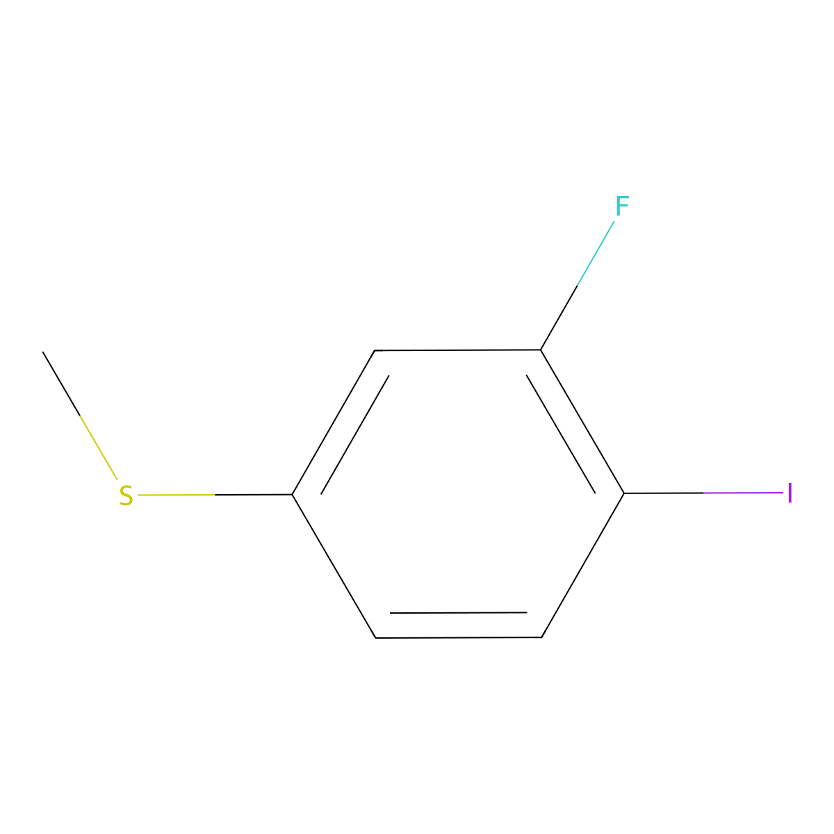 (3-Fluoro-4-iodophenyl)(methyl)sulfane molecular structure, CAS 1402705-21-8
