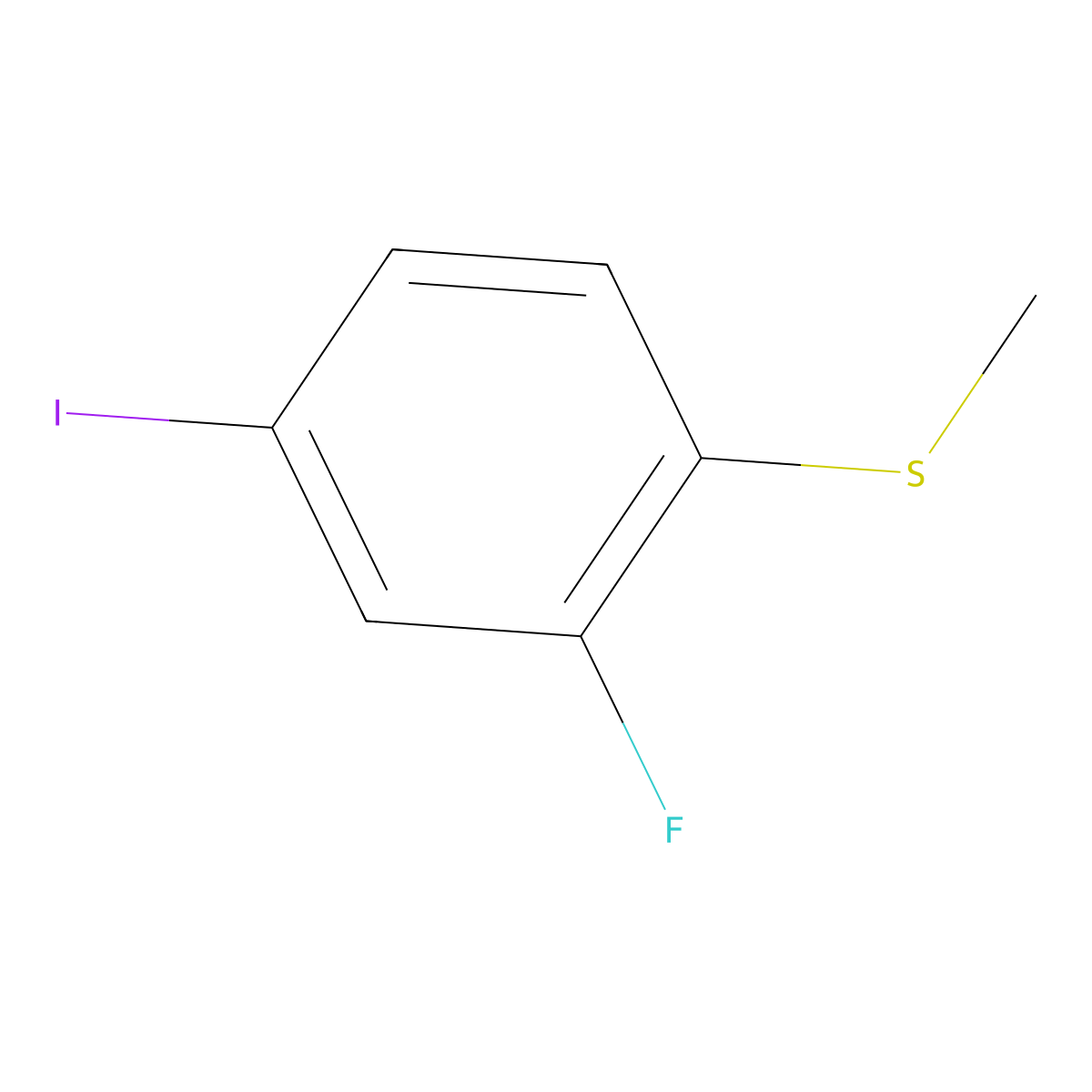(2-Fluoro-4-iodophenyl)(methyl)sulfane molecular structure, CAS 1402705-34-3