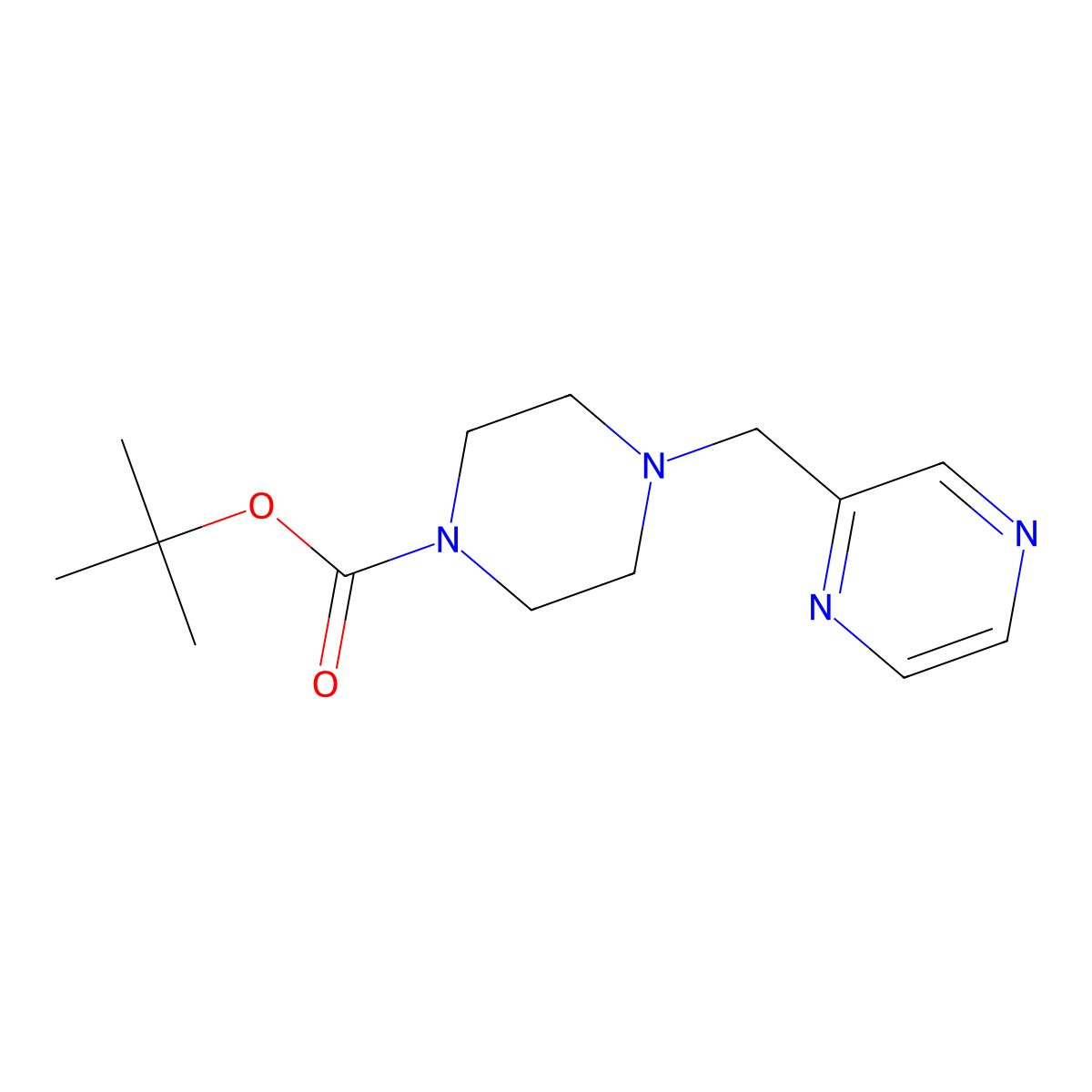 tert-Butyl 4-(pyrazin-2-ylmethyl)piperazine-1-carboxylate molecular structure, CAS 1402710-03-5