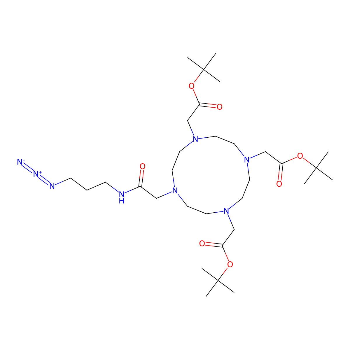 Azido-mono-amide-DOTA-tris(t-Bu ester) molecular structure, CAS 1402795-92-9
