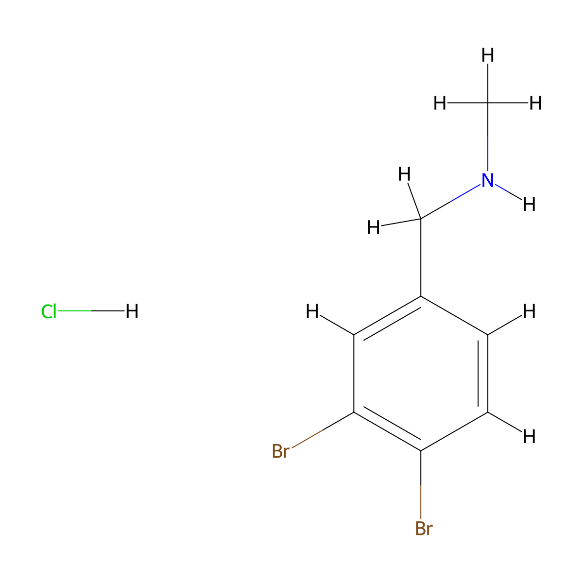 [(3,4-Dibromophenyl)methyl](methyl)amine hydrochloride molecular structure, CAS 1402800-35-4