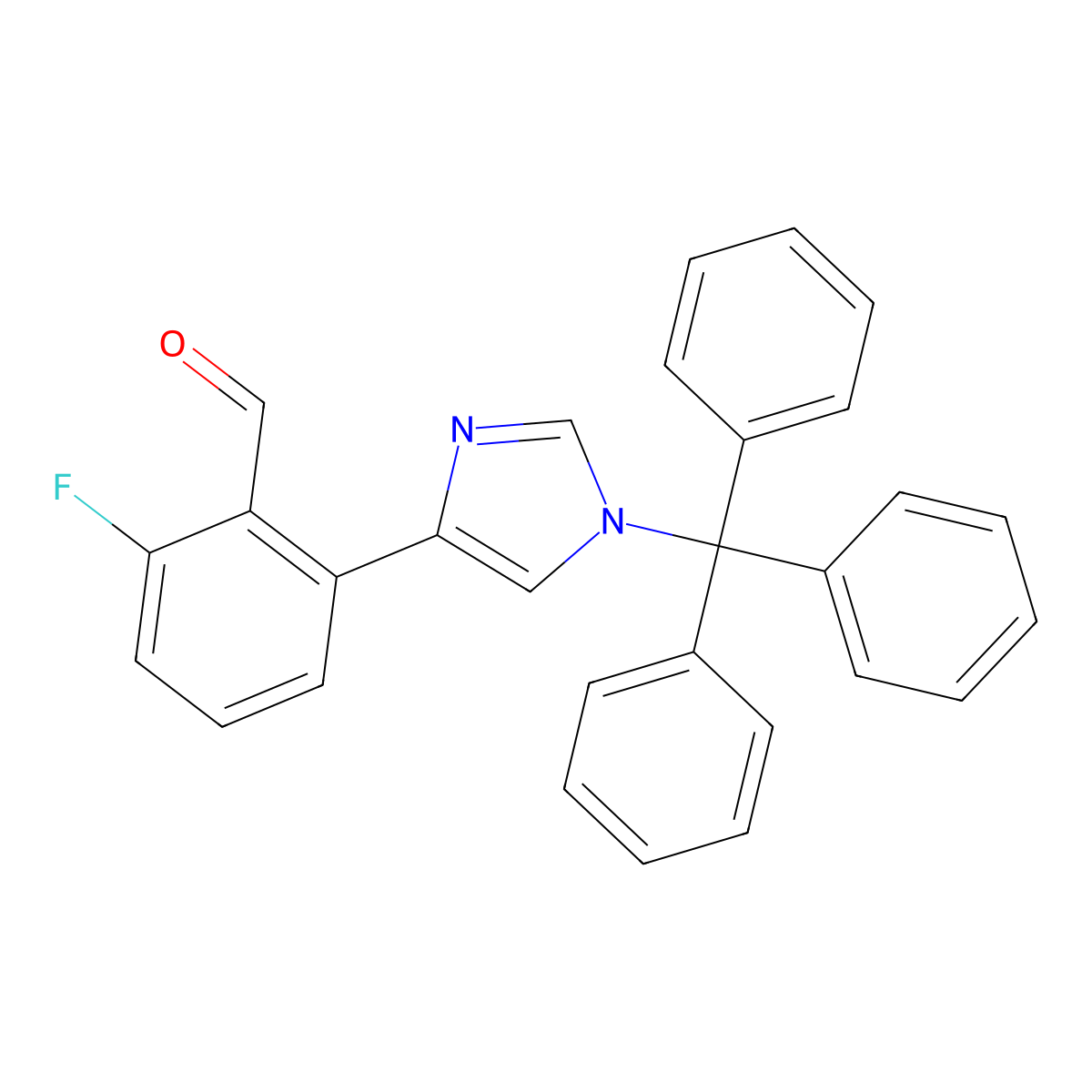 2-Fluoro-6-(1-trityl-1H-imidazol-4-yl)benzaldehyde molecular structure, CAS 1402838-09-8
