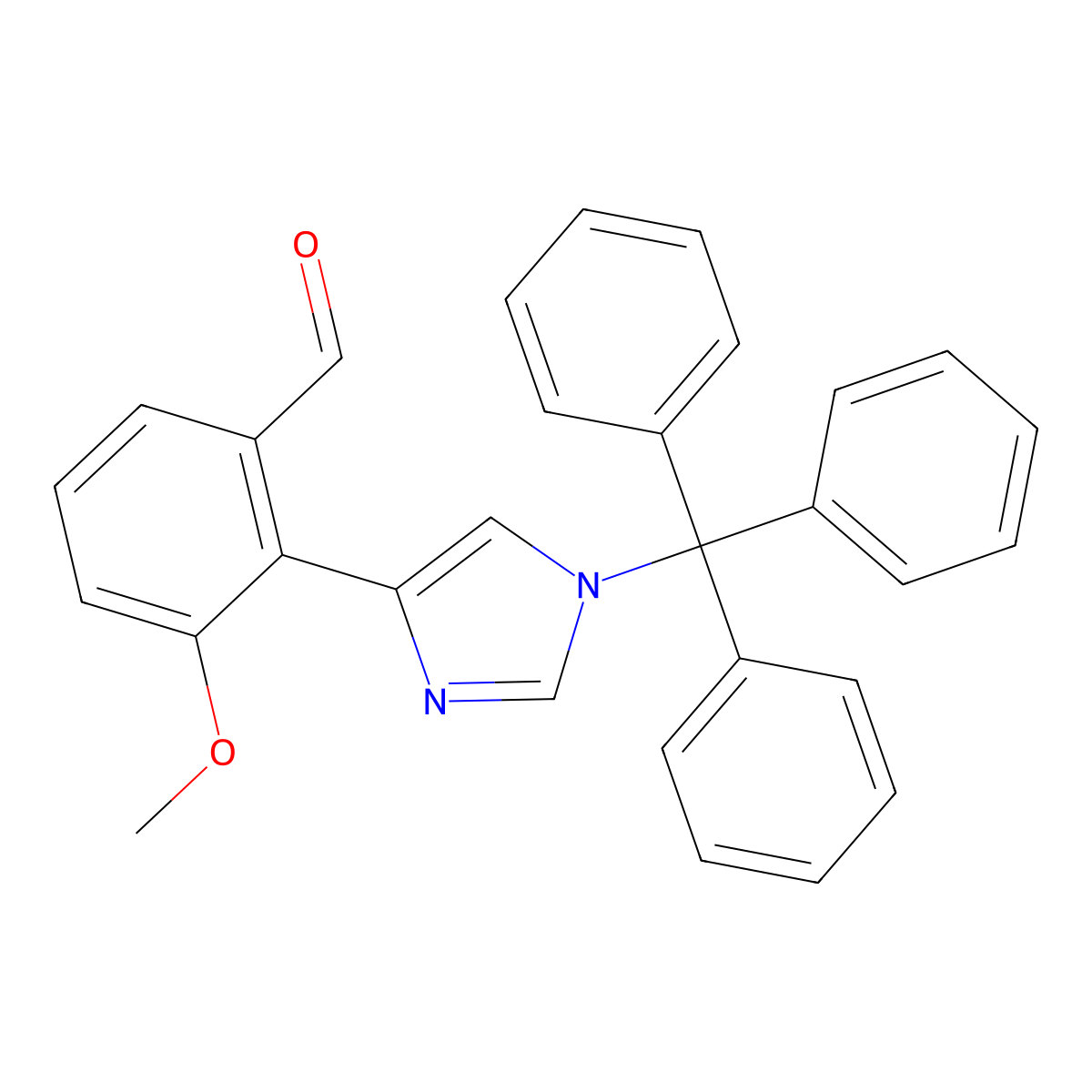 3-Methoxy-2-[1-(triphenylmethyl)-1H-imidazol-4-yl]benzaldehyde molecular structure, CAS 1402838-13-4
