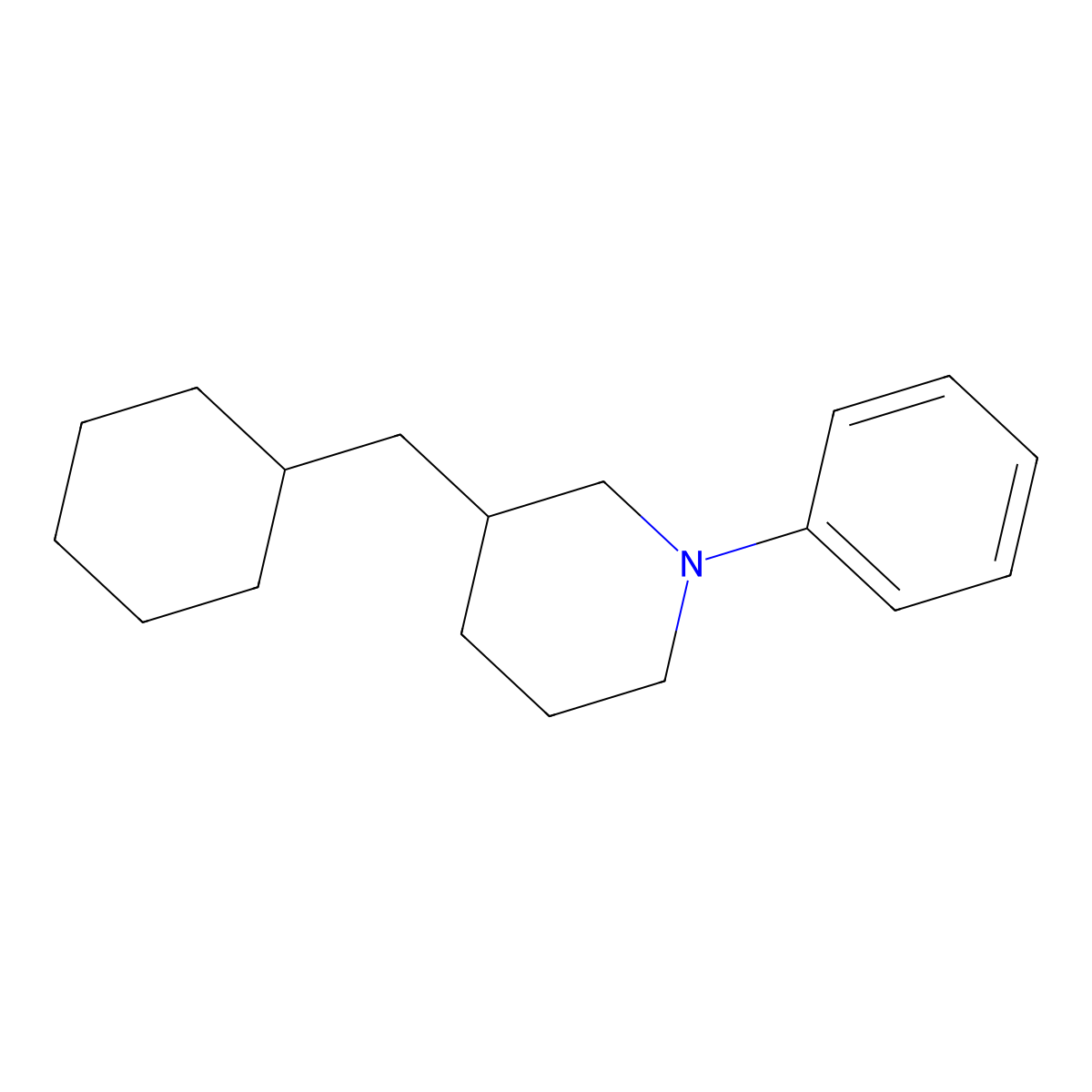3-(Cyclohexylmethyl)-1-phenylpiperidine molecular structure, CAS 1402842-05-0