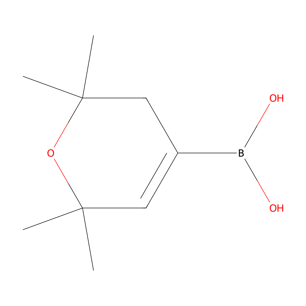 (2,2,6,6-tetramethyl-3,6-dihydro-2H-pyran-4-yl)boronic acid molecular structure, CAS 1402845-34-4
