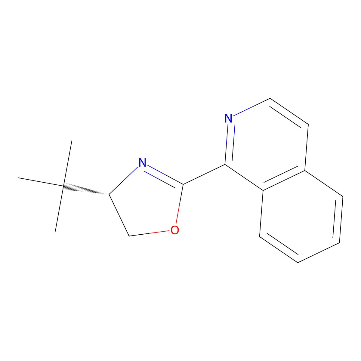 (S)-4-(tert-Butyl)-2-(isoquinolin-1-yl)-4,5-dihydrooxazole molecular structure, CAS 1402851-52-8