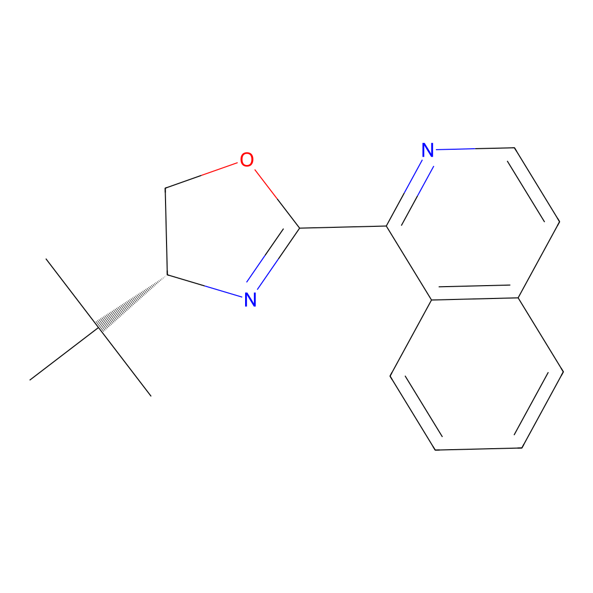 (R)-4-(tert-Butyl)-2-(isoquinolin-1-yl)-4,5-dihydrooxazole molecular structure, CAS 1402851-53-9
