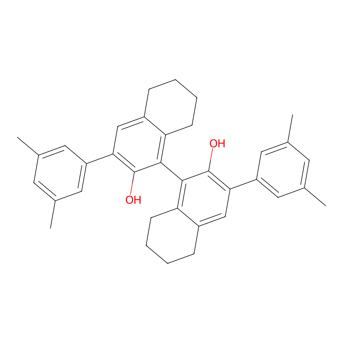 (R)-3,3'-Bis(3,5-dimethylphenyl)-5,5',6,6',7,7',8,8'-octahydro-1,1'-bi-2,2'-naphthol molecular structure, CAS 1402852-05-4