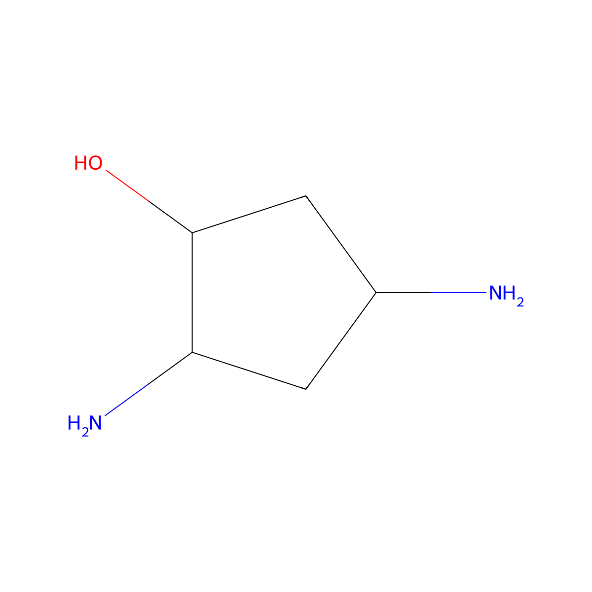 rac-(1R,2R,4R)-2,4-diaminocyclopentan-1-ol molecular structure, CAS 1402885-40-8