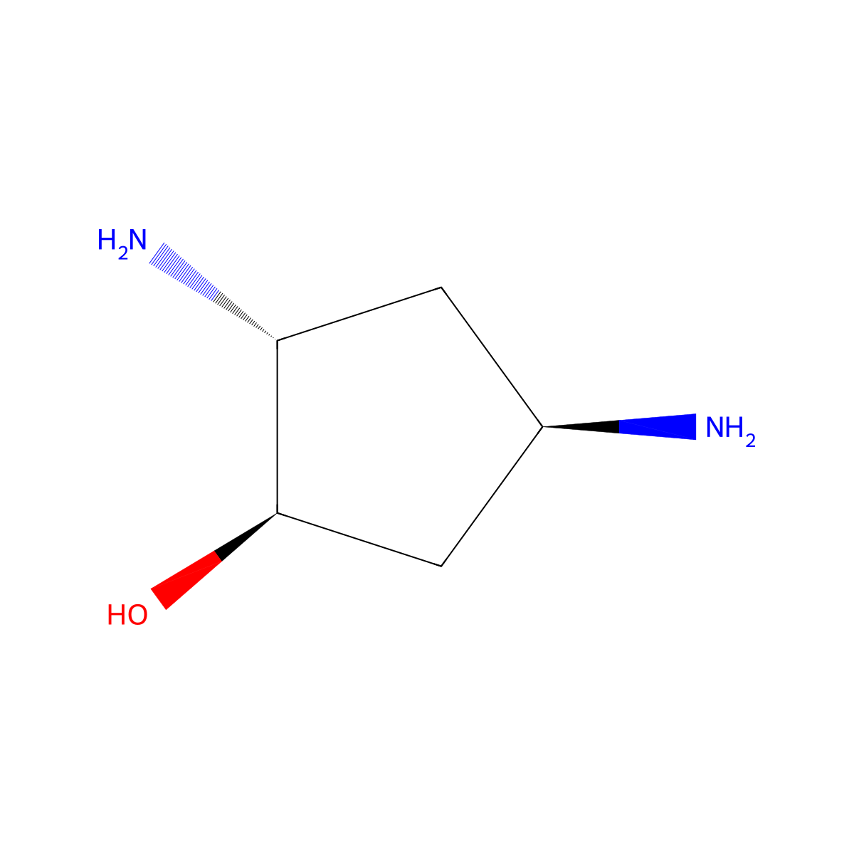 rac-(1R,2R,4R)-2,4-diaminocyclopentan-1-ol molecular structure, CAS 1402885-40-8