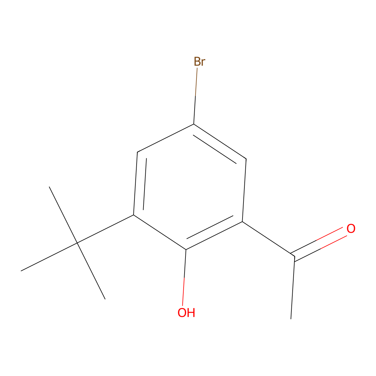 1-(5-Bromo-3-tert-butyl-2-hydroxyphenyl)ethan-1-one molecular structure, CAS 1402889-97-7