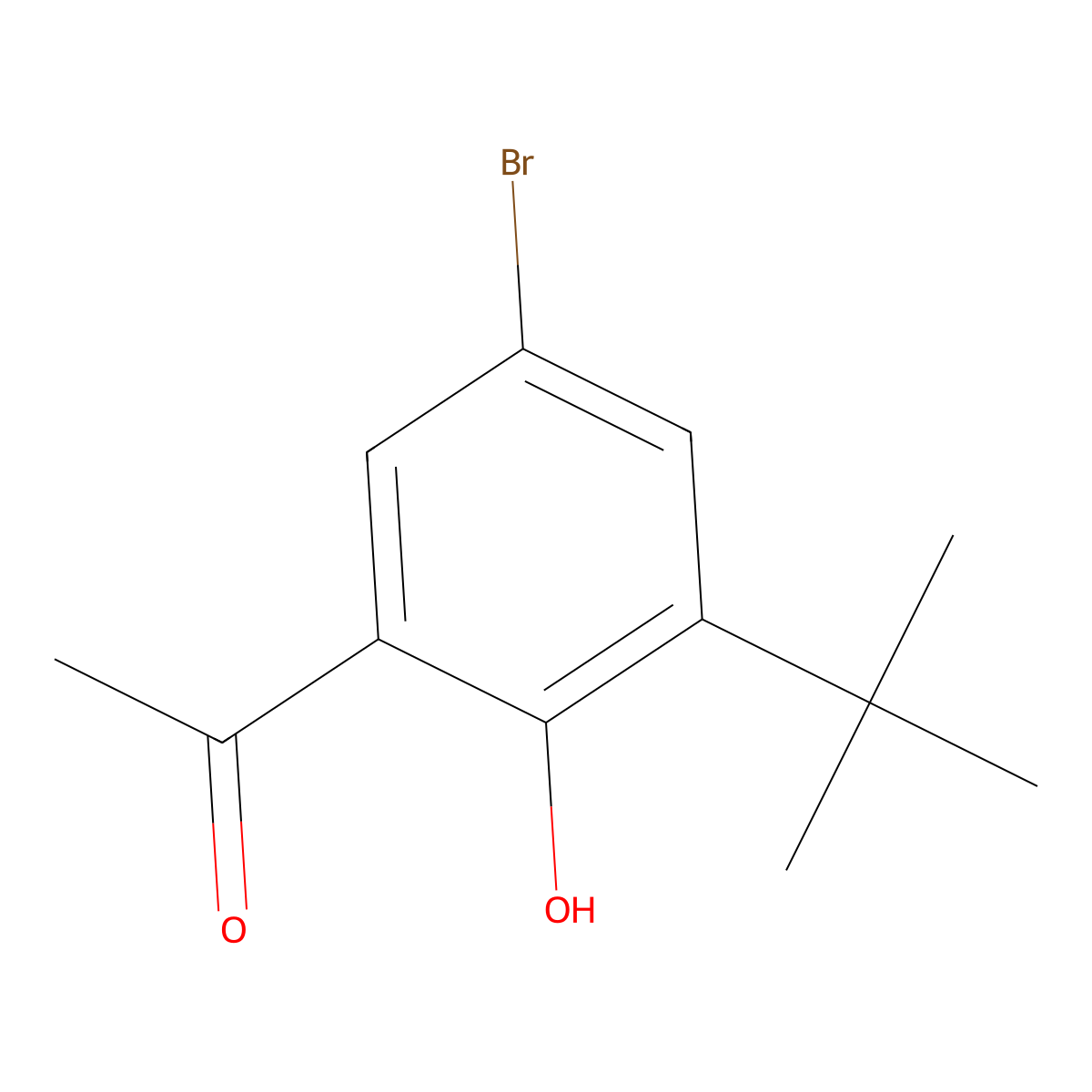 1-(5-Bromo-3-tert-butyl-2-hydroxyphenyl)ethan-1-one molecular structure, CAS 1402889-97-7