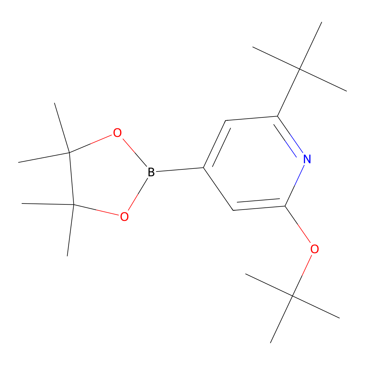 2-(Tert-butoxy)-6-(tert-butyl)-4-(4,4,5,5-tetramethyl-1,3,2-dioxaborolan-2-yl)pyridine molecular structure, CAS 1402890-10-1
