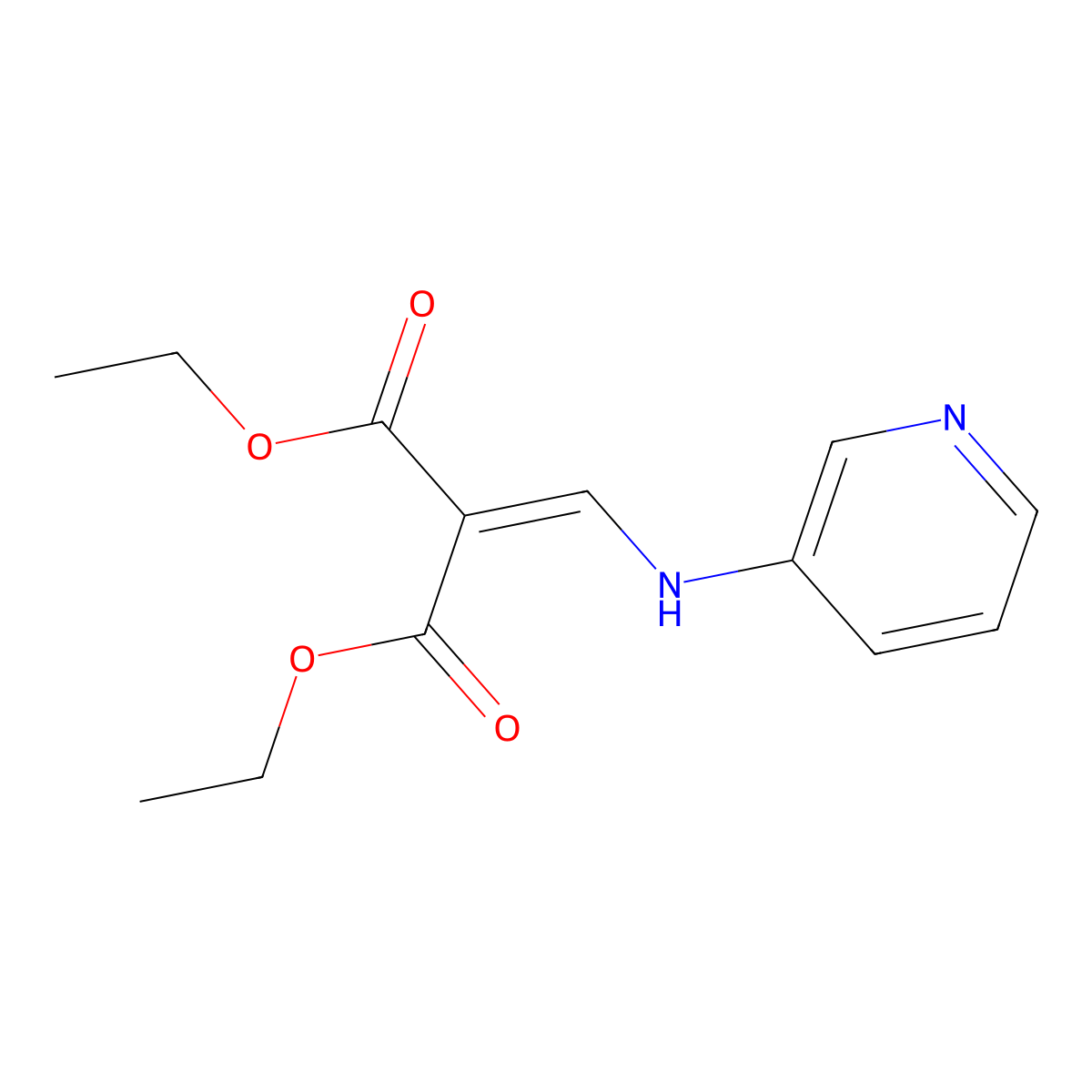 1,3-Diethyl 2-{[(pyridin-3-yl)amino]methylidene}propanedioate molecular structure, CAS 14029-71-1