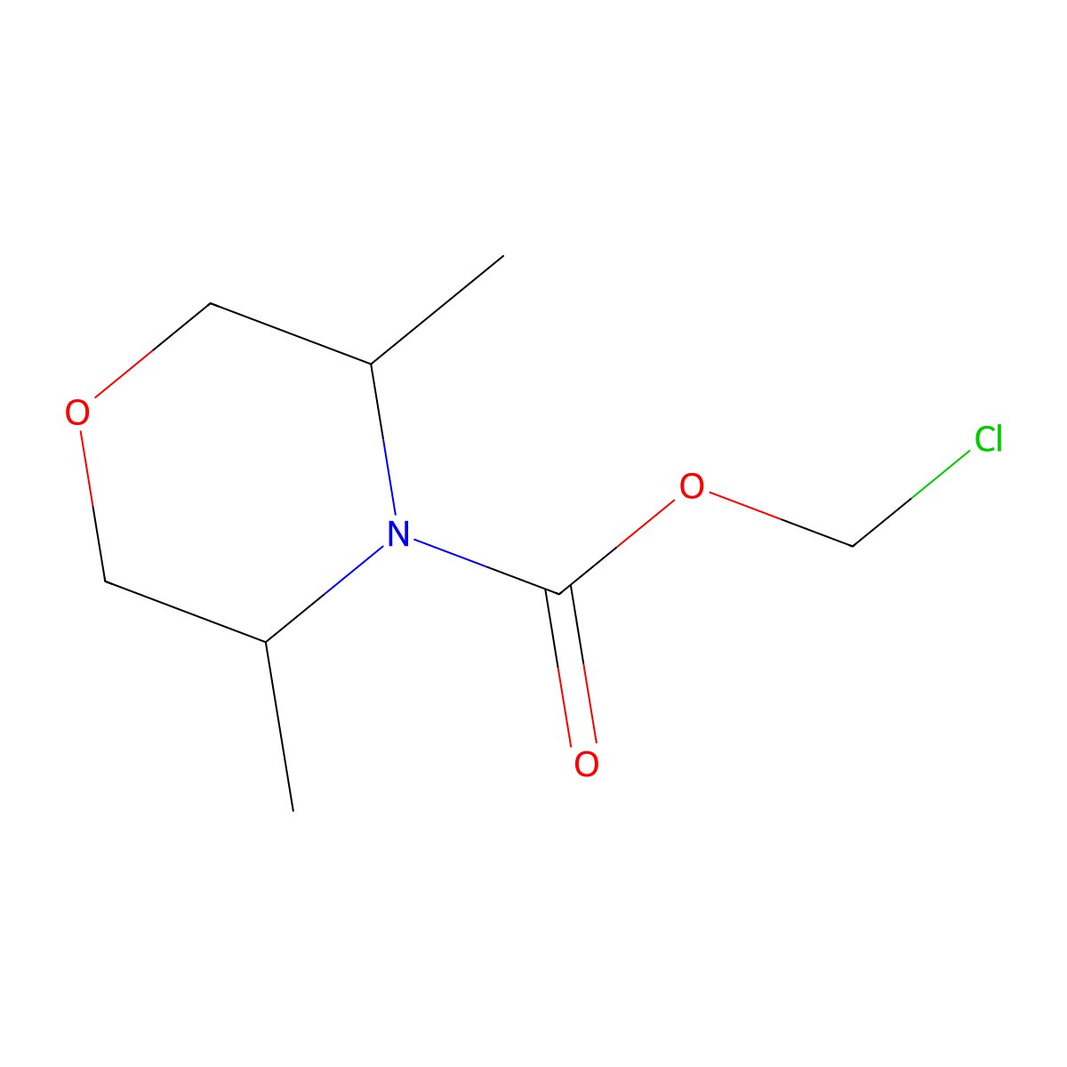 (3R,5s)-chloromethyl 3,5-dimethylmorpholine-4-carboxylate molecular structure, CAS 1402915-33-6