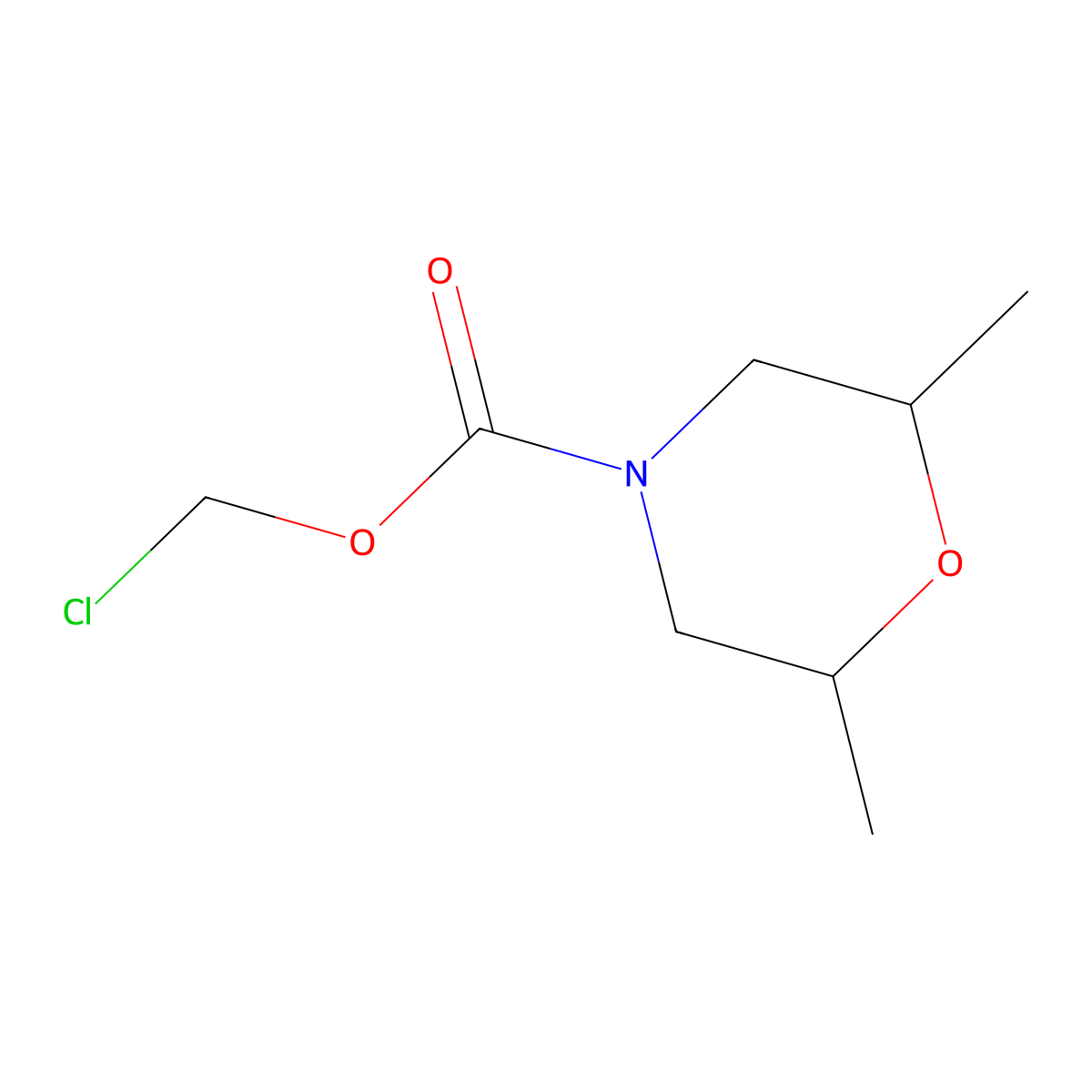 (2R,6S)-Chloromethyl 2,6-dimethylmorpholine-4-carboxylate molecular structure, CAS 1402915-34-7