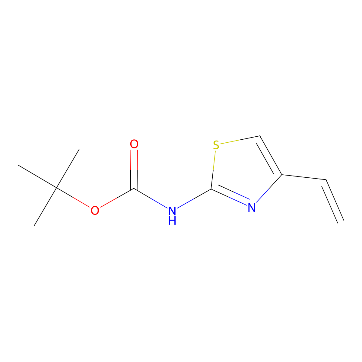 tert-butyl N-(4-ethenyl-1,3-thiazol-2-yl)carbamate molecular structure, CAS 1402936-03-1