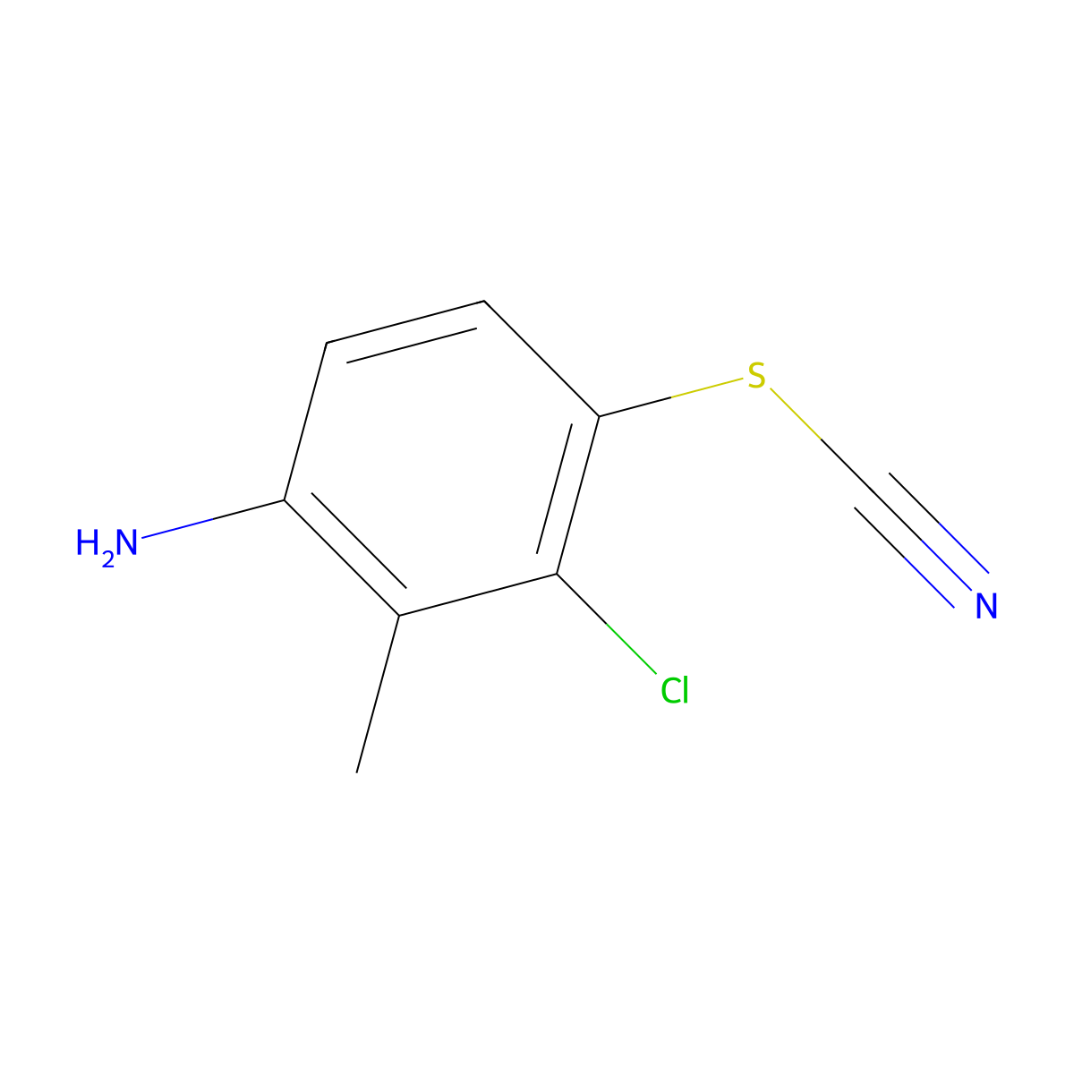 3-Chloro-2-methyl-4-thiocyanatoaniline molecular structure, CAS 14030-84-3