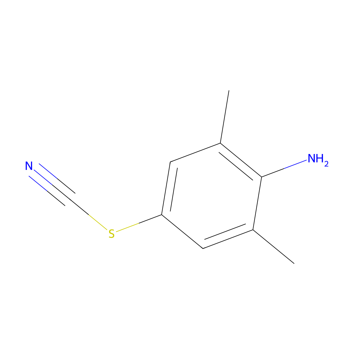 4-Amino-3,5-dimethylphenyl thiocyanate molecular structure, CAS 14031-02-8