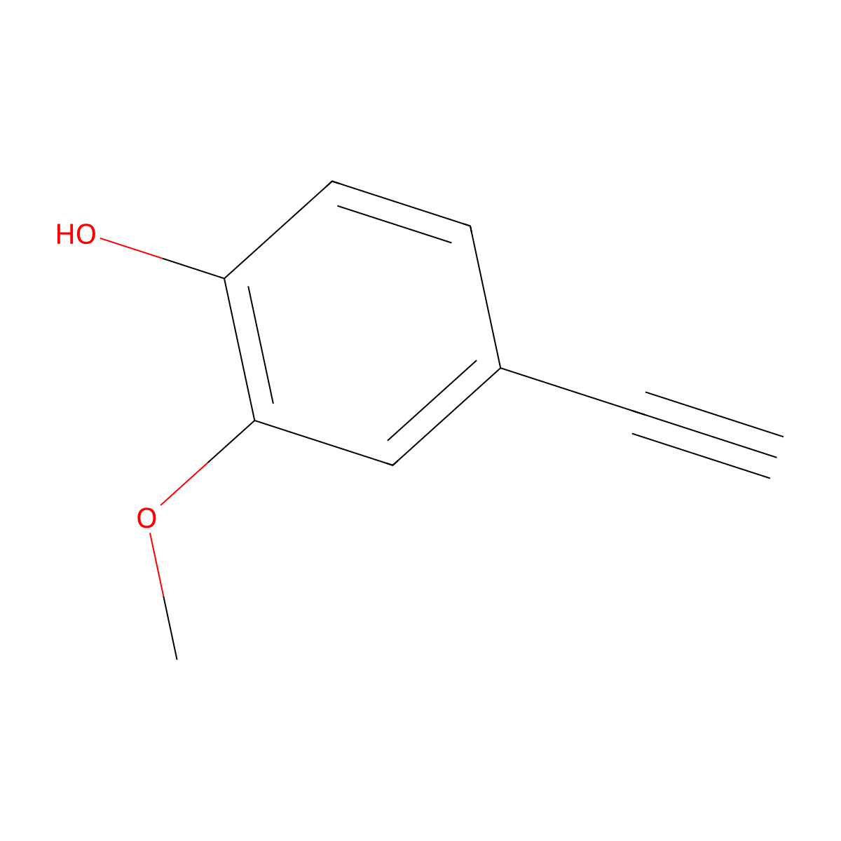 3-Methoxy-4-hydroxyphenylacetylene molecular structure, CAS 14031-76-6