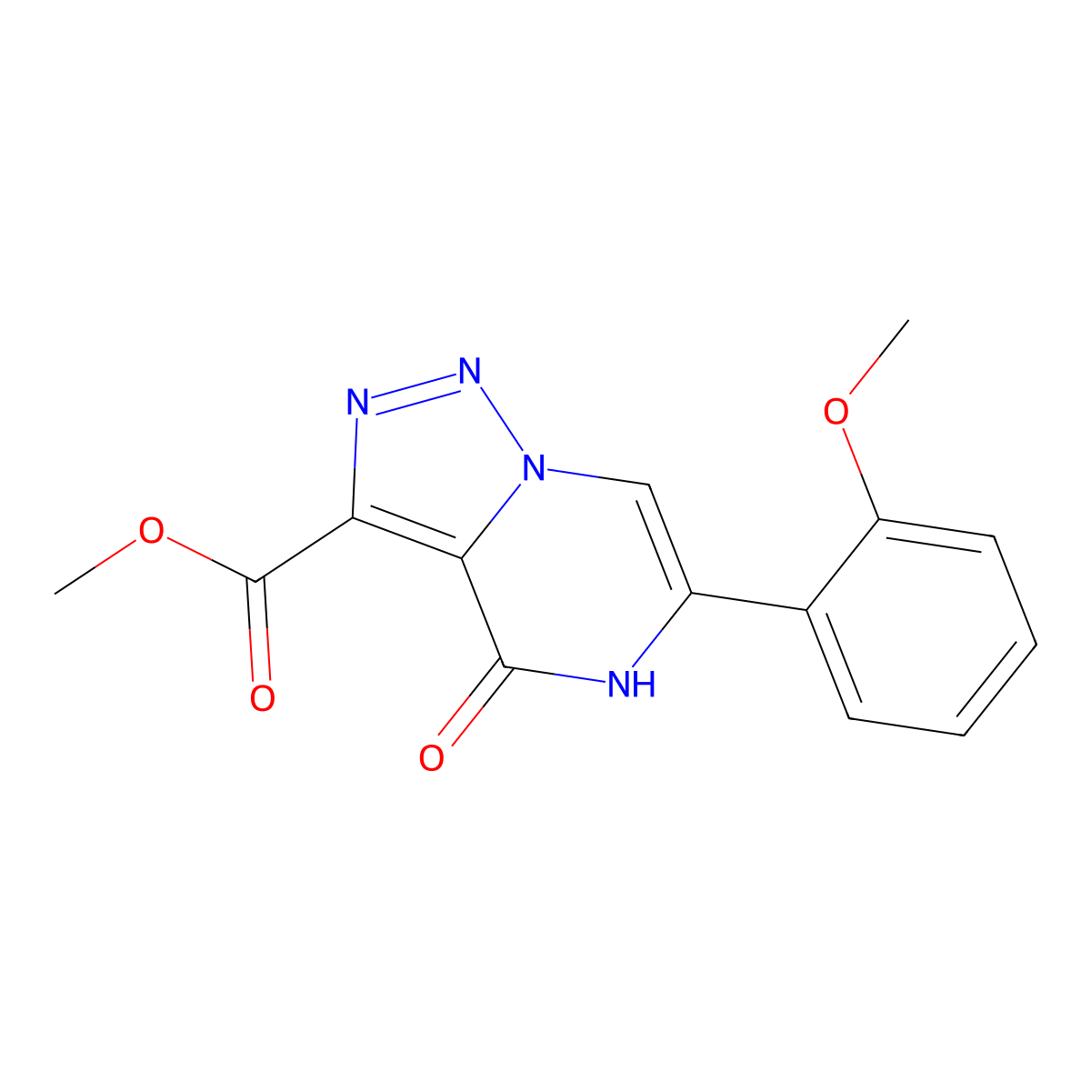 Methyl 6-(2-methoxyphenyl)-4-oxo-4,5-dihydro[1,2,3]triazolo[1,5-a]pyrazine-3-carboxylate molecular structure, CAS 1403233-53-3