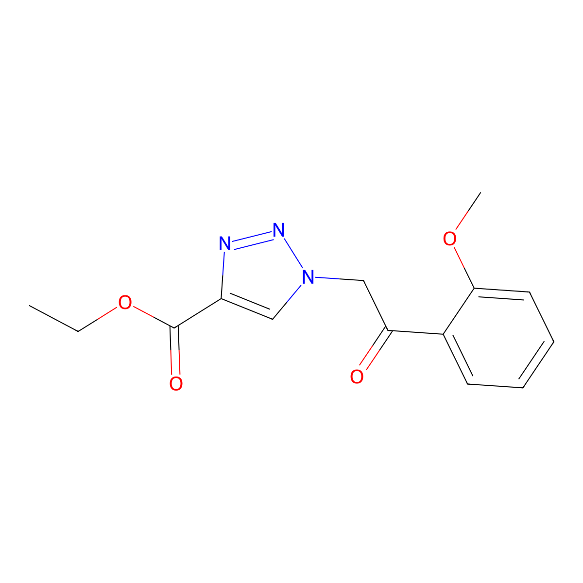 ethyl 1-[2-(2-methoxyphenyl)-2-oxoethyl]-1H-1,2,3-triazole-4-carboxylate molecular structure, CAS 1403233-62-4