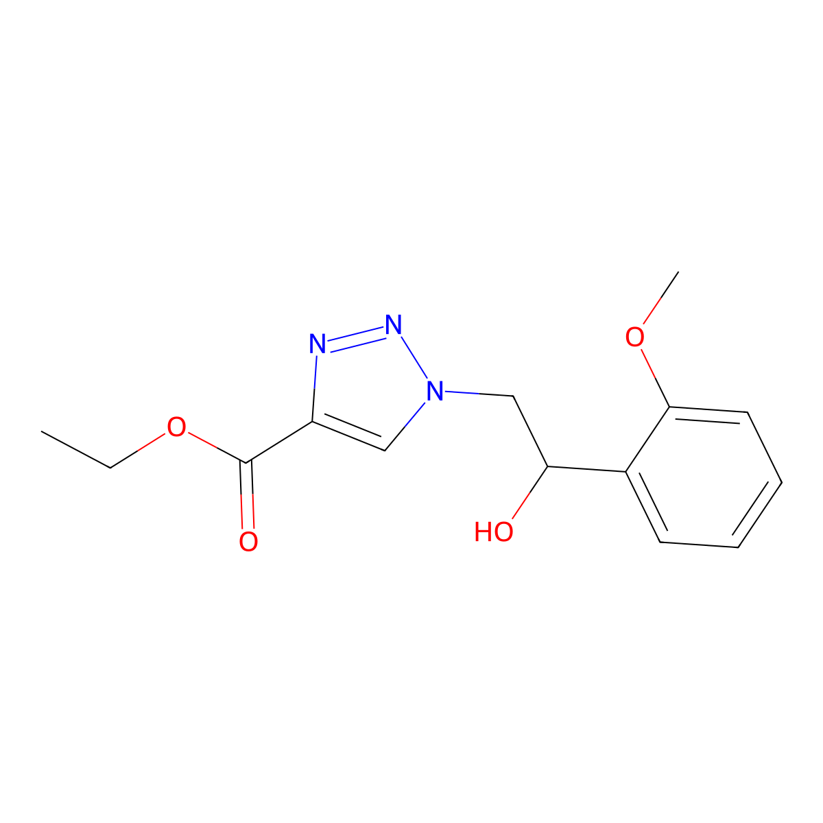 ethyl 1-[2-hydroxy-2-(2-methoxyphenyl)ethyl]-1H-1,2,3-triazole-4-carboxylate molecular structure, CAS 1403233-66-8
