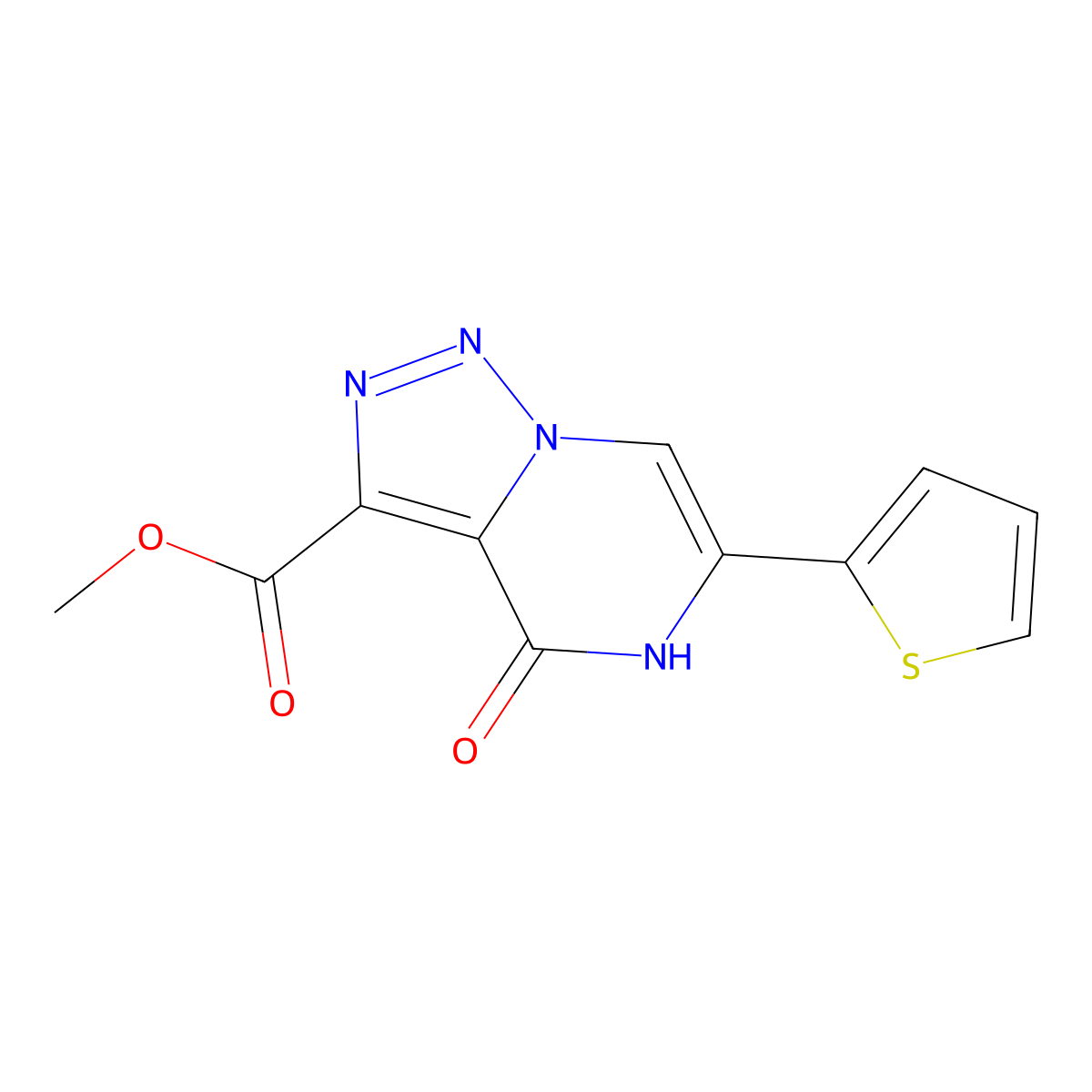 Methyl 4-oxo-6-(2-thienyl)-4,5-dihydro[1,2,3]triazolo[1,5-a]pyrazine-3-carboxylate molecular structure, CAS 1403233-70-4