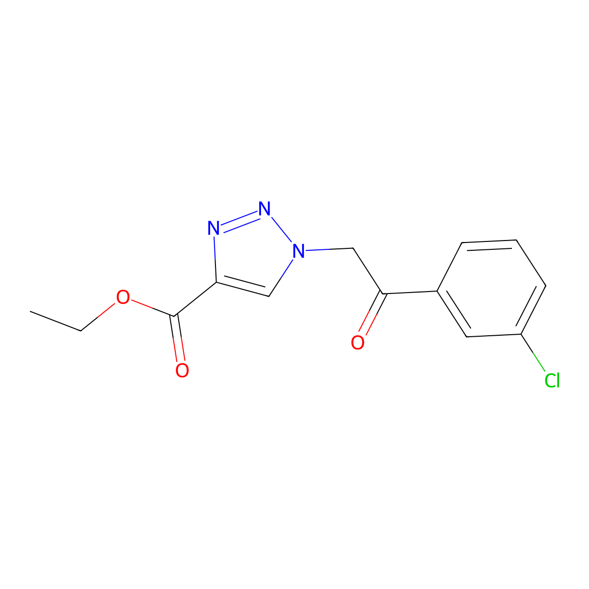 ethyl 1-[2-(3-chlorophenyl)-2-oxoethyl]-1H-1,2,3-triazole-4-carboxylate molecular structure, CAS 1403233-75-9