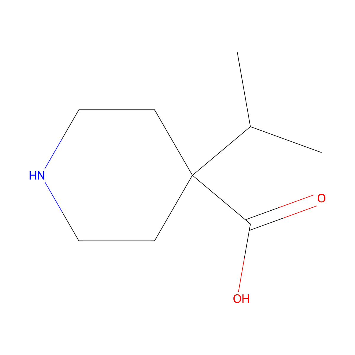 4-(Propan-2-yl)piperidine-4-carboxylic acid molecular structure, CAS 1403233-90-8