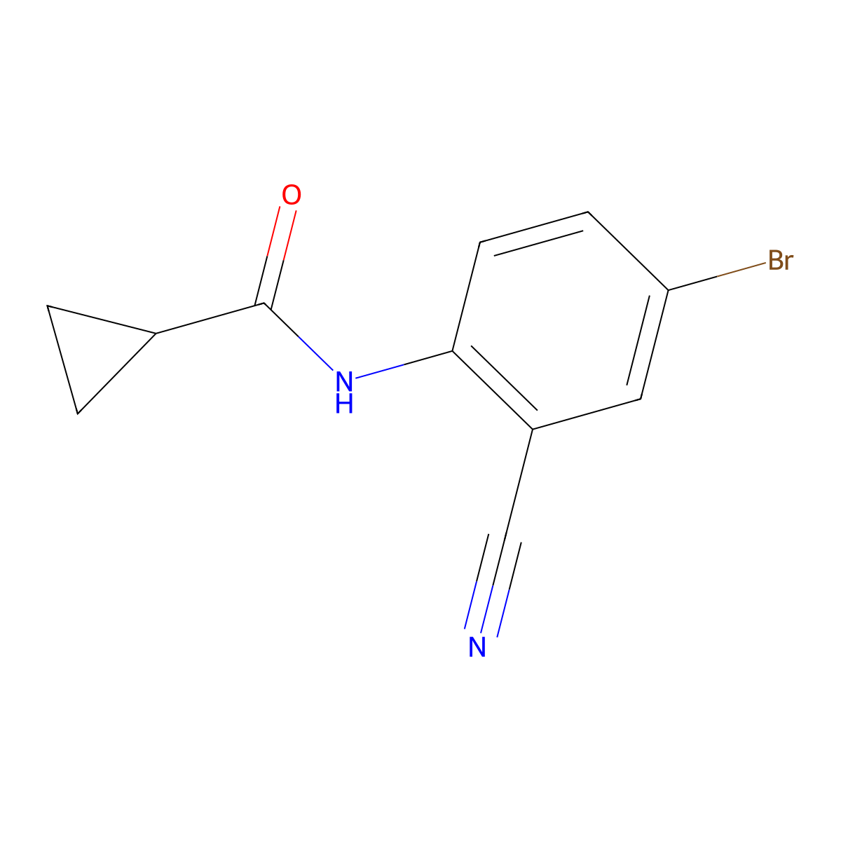 N-(4-bromo-2-cyano-phenyl)cyclopropanecarboxamide molecular structure, CAS 1403248-59-8