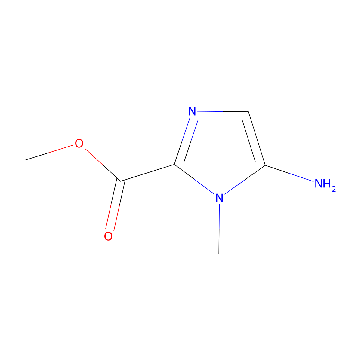 methyl 5-amino-1-methyl-1H-imidazole-2-carboxylate molecular structure, CAS 1403249-02-4