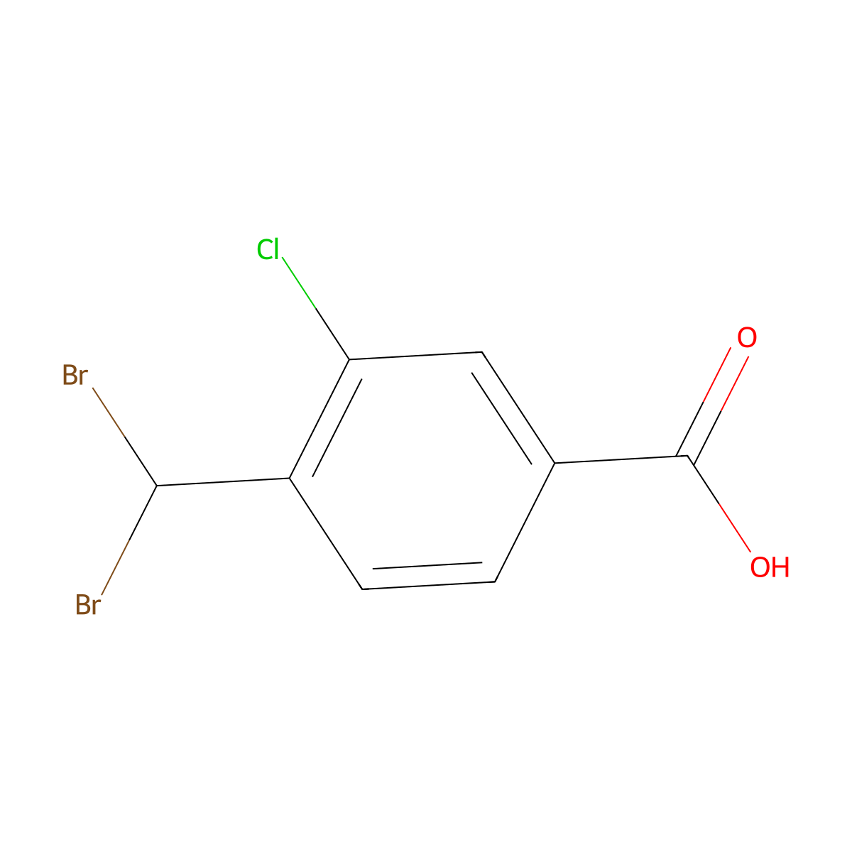 3-Chloro-4-(dibromomethyl)benzoic acid molecular structure, CAS 1403326-76-0