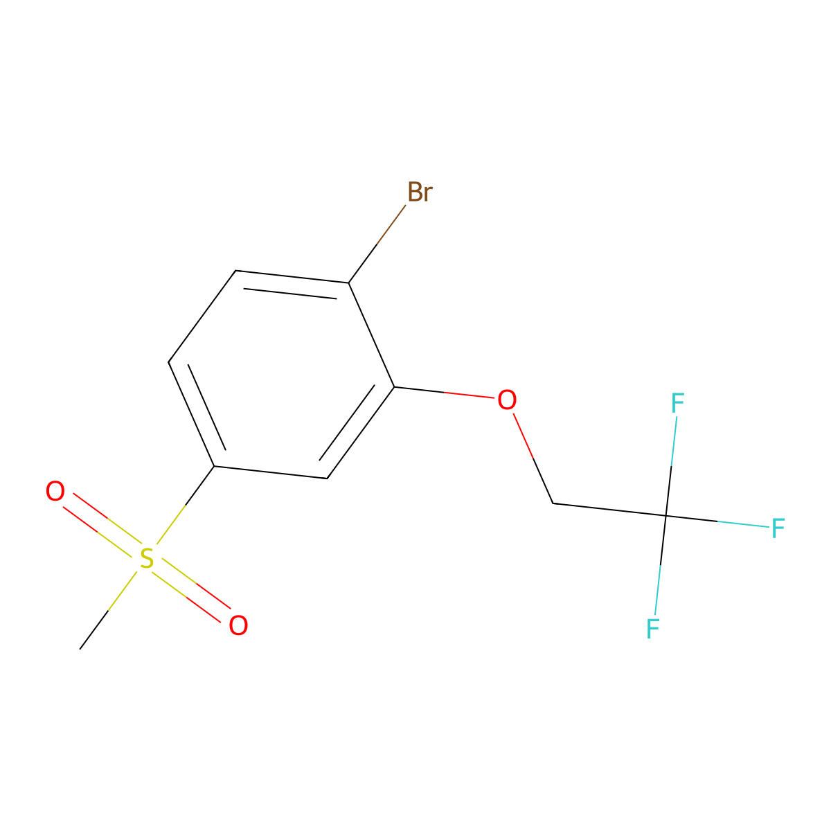 1-Bromo-4-(methylsulfonyl)-2-(2,2,2-trifluoroethoxy)benzene molecular structure, CAS 1403329-91-8